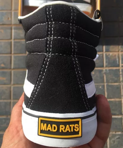 Tênis Mad Rats Cano Alto Hi Top Black Branco