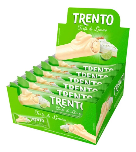 16 Biscoito Wafer Trento Branco Torta De Limão 32g Caixa