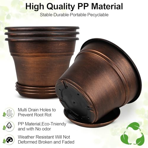 Conjunto De 4 Macetas Para Plantas De 11 Pulgadas, Macetas