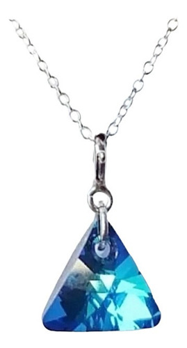 Colgante Plata Y Cristal De Swarovski Desmontable Triángulo