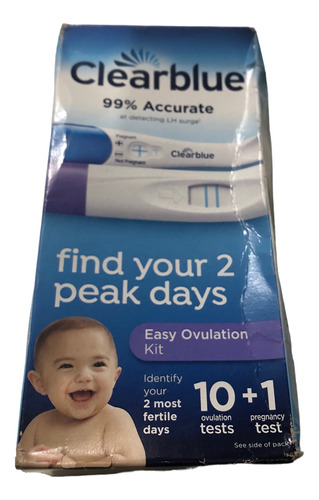 Clearblue - Caja Lastimada 10 Pruebas Ovulación + 1 Embarazo