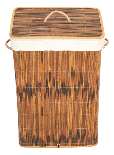 Cesto Rectangular Bambu Plegable Impermeable Tapa Asas Organ