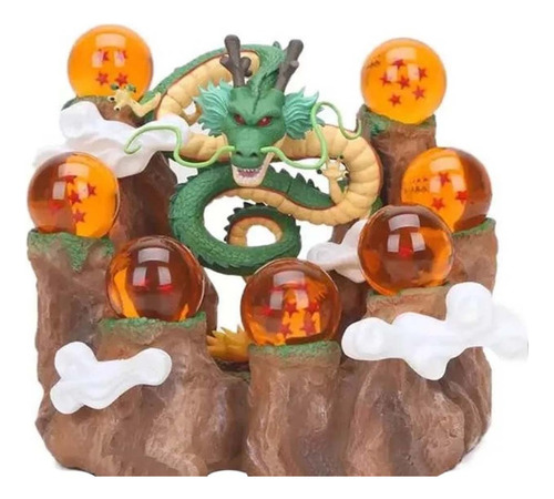 Esferas Del Dragón 4.4cm Ø + Base Montaña Paoz + Shenlong