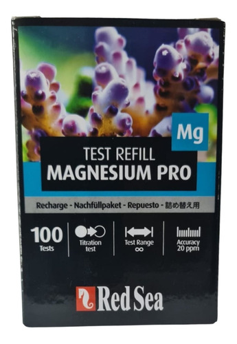 Magnesium Pro 100 Tests Red Sea Magnesio Repuesto Acuario 