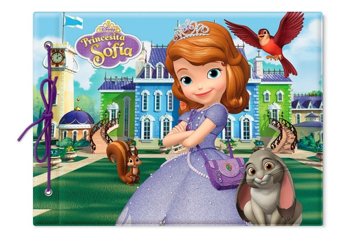 Carpeta Escolar N5 Dibujo Tapa Acolchonada Princesita Sofia