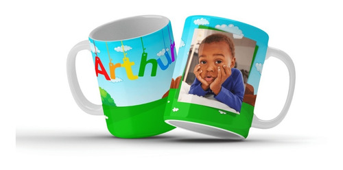 Imagem 4 de 7 de Caneca De Plástico Personalizada Infantil - Escolinha