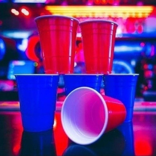 150un Copo Reforçado Festas 400ml Pp Beer Pong Azul