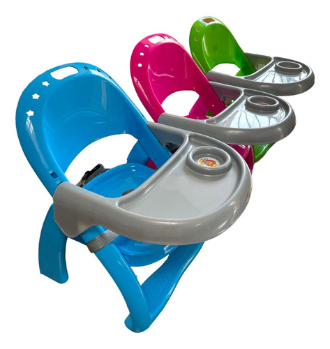 Silla Periquera De Bebe Para Comer Promeyco Plegable Sillita Color Azul