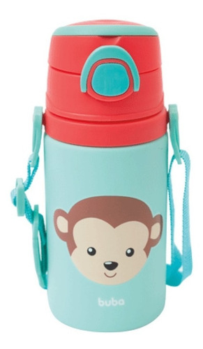 Imagem 4 de 5 de Garrafa Alumínio Criança Bebê Canudo Animal Fun Macaco Buba