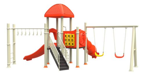 Juego Infantil Exterior Con Columpios Y Tobogán Y Resbaladi