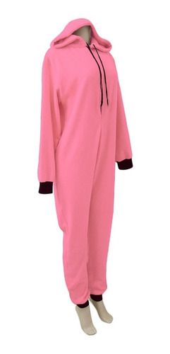 Pijama Macacão Em Pelúcia Com Touca - 80% Algodão 