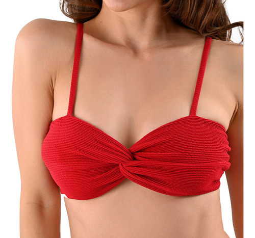 Traje De Baño Bikini 2 Pzs Para Mujer Marca Maui & Sons Rojo 224478 Texturizado G