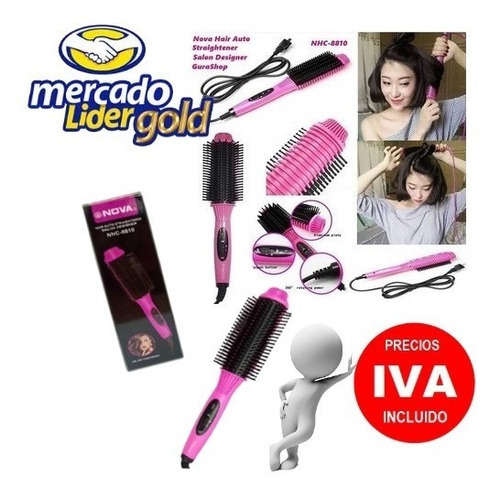 Imagen 2 de 6 de Plancha De Cabello Cepillo Alizador Electrico Pantalla Lcd