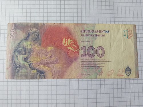 Billete Capicúa Binumeral De 100 Pesos Evita (Usado)