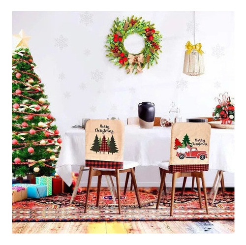 Funda Para Silla De Comedor Con Decoración Navideña De 3 Pie