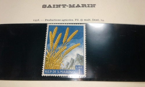 Estampilla San Marino 1957 - Flores 1 Lira Yv 427 Mint