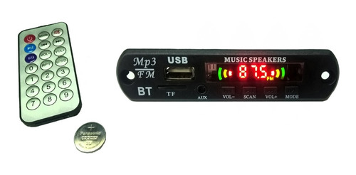 Imagen 1 de 5 de Modulo Usb Mp3 Bluetooth (incluye Control Remoto Con Pila)
