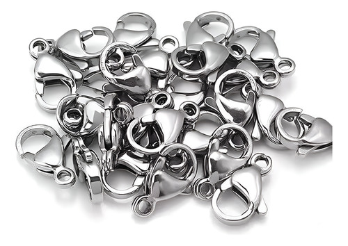 Mosqueton Gancho 12mm Niquel Acero Quirurgico Bijou Pulseras