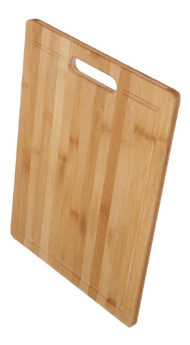 Tábua Corte Carne Churrasco Bambu 38x28cm Rústica Cozinha Cor Madeira Liso
