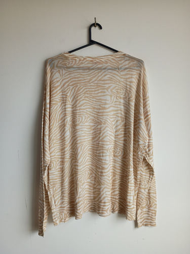 Sweater Ver Beige Animal Print, Talle Xl (Usado)