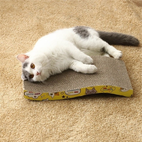 Rascador De Cartón Corrugado Gato + Catnip Hierba Gatera