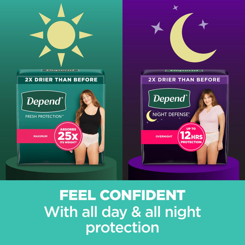 Depend Night Defense Ropa Interior Desechable Mujer 40 Unida