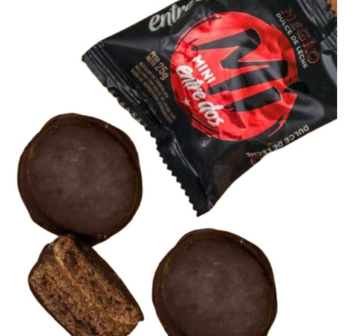 Imagen 2 de 7 de Alfajor Mini Premium Entre Dos Negro - Caja X20 Ud.