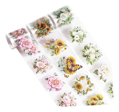 Conjunto De 3 Rolos De Fita Washi De Flores Para Artesanato