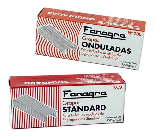 Caja De Grapas Fanagra Standard Y Onduladas