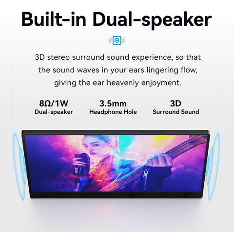 Ayy Monitor Portátil 15 Fhd 1080p Usb-c Ips Hdmi