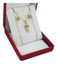 Comprar Delicado Regalo Collar + Buho + Aros Enchapado En Oro 18kt  