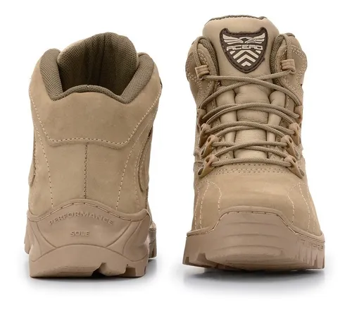 Bota Adventure Cano Curto Baixo Desert Tan Couro Areia