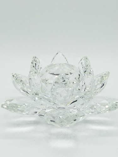 Flor De Lótus De Cristal Transparente  10cm