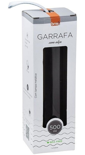Garrafa Estilosa De Plástico Com Alça 500ml - Brw Cor Cinza
