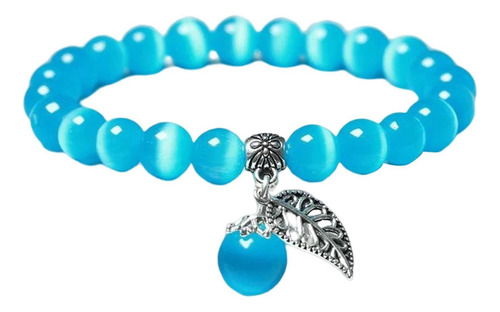 Abalorio De Pulseras De Yoga Con Cuentas Redondas Cielo Azul