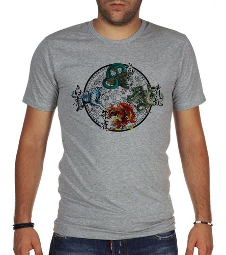 Remera De Hombre Cuatro Elementos Tierra Agua Fuego Aire