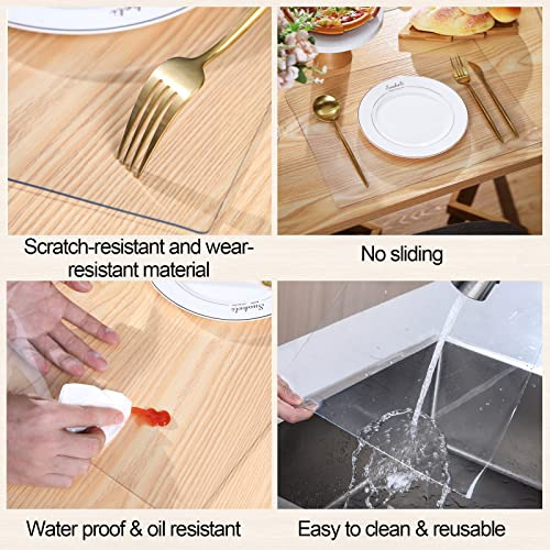 Protector De Mesa Transparente De 4 Piezas, Plástico De 1.5