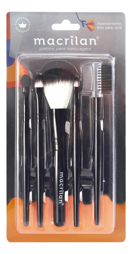Pincel Para Maquiagem - Kit Com 5 Pincéis Macrilan Original