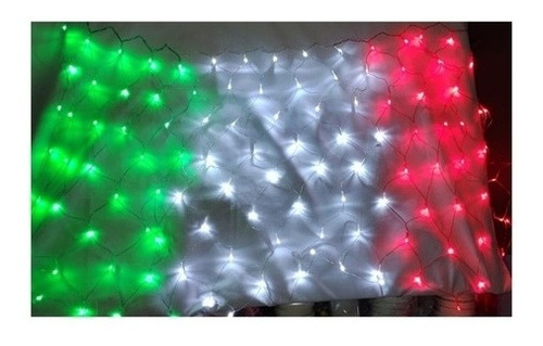 Serie De Red 135 Focos Led Verde Blanco Y Rojo Tricolor Mex