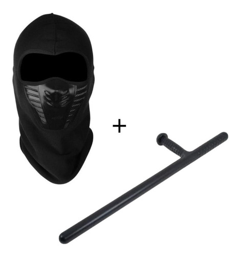 Cachiporra Tonfa Policial + Balaclava Ninja Afelpada