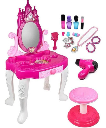 Juego Tocador De Niñas Con Espejo Accesorios De Princesa