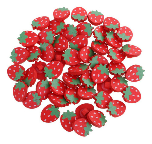 50 Piezas De Botones De Eje De Con Forma De Fresa Para Coser