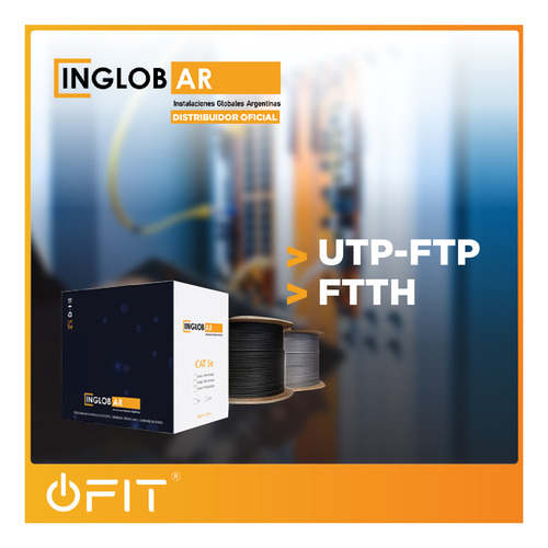 Imagen 8 de 10 de Cable De Red Ftp Blindado Inglobar Bobina 305mts Exterior Cat 5e Full