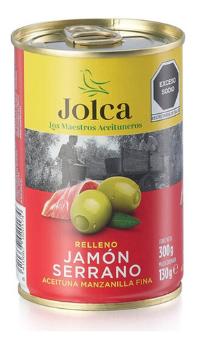 Jolca, Aceituna Manzanilla Rellena De Jamón Serrano, 300 G