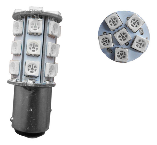 Foco Automotriz De Led 1034 Azul Con Estrobo 24v Pza Ds