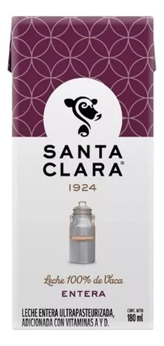 Leche Entera Santa Clara 180 Ml 18 Pack