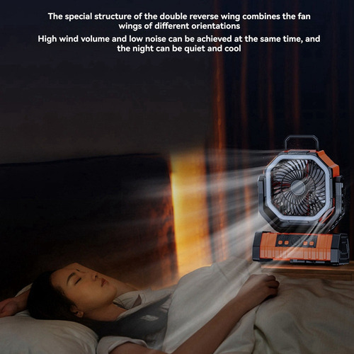 Ventilador De Camping For Exteriores Con Luz, 20000 Mah