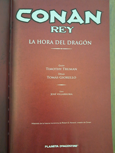 Conan Rey, La Hora Del Dragón - Historieta, Comic- Escaso (Usado)