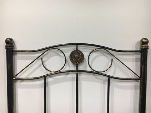 Imagen 3 de 10 de Respaldo De Cama En Hierro Forjado P/sommier 80cm Curvo Sol