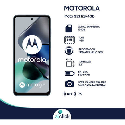 Imagen 2 de 8 de Celular Motorola Moto G23 128/4gb Blanco Accesorio De Regalo